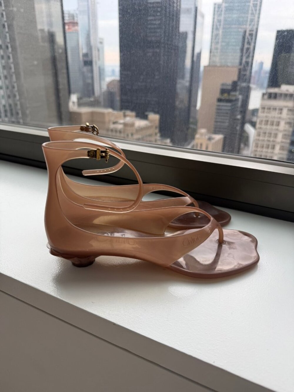 Chloé Jelly Thong Sandals – Nude Blush, Ankle Strap, IT 40 - Picture 4 of 5
